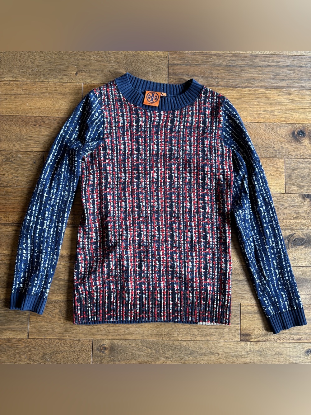Tory Burch Wool Blend Textured Knit Sweater XS